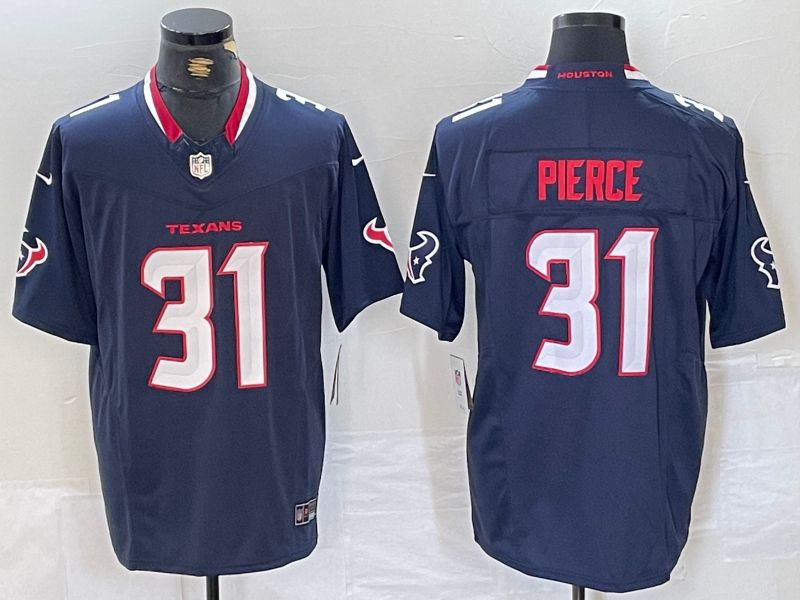 Men Houston Texans 31 Pierce Blue Three generations 2025 Nike Limited NFL Jersey style 1